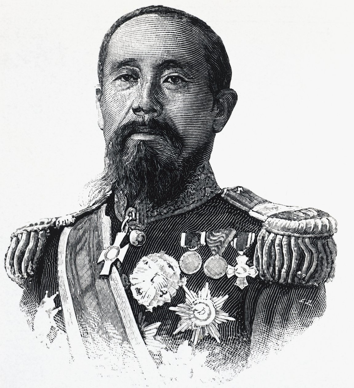 इतो हिरोबुमी का पोर्ट्रेट (1841-1909), जापानी राजनीतिज्ञ द्वारा सेवेरिनी सेवेरिनी