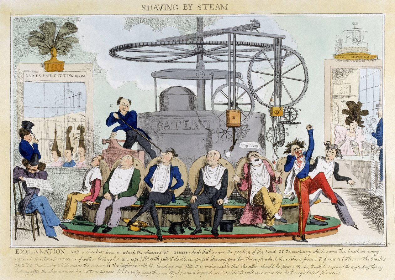 स्टीम द्वारा शेविंग', c 1810 द्वारा फर्डिनेंड जॉर्ज वाल्डमुलर