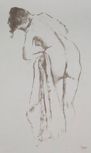 तौलिया के साथ नग्न महिला, स्टैंडिंग, 1891-92।