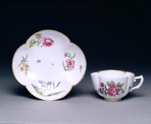 कप और तश्तरी, विन्केन्स, सी .1745-52 (चीनी मिट्टी के बरतन)