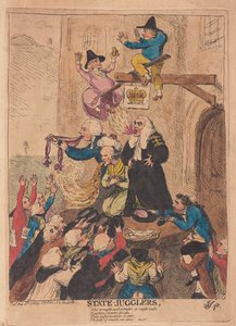 स्टेट जुगलर्स, पब। 1788 (हाथ के रंग का उत्कीर्णन)