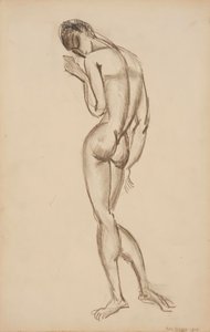 महिला नग्न, पीछे का दृश्य, 1909.