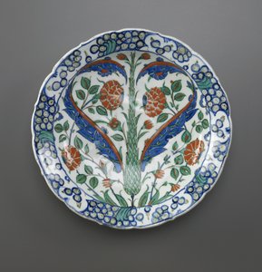 डिश, इज़निक, ओटोमन राजवंश, 1570-75 (सिरेमिक)