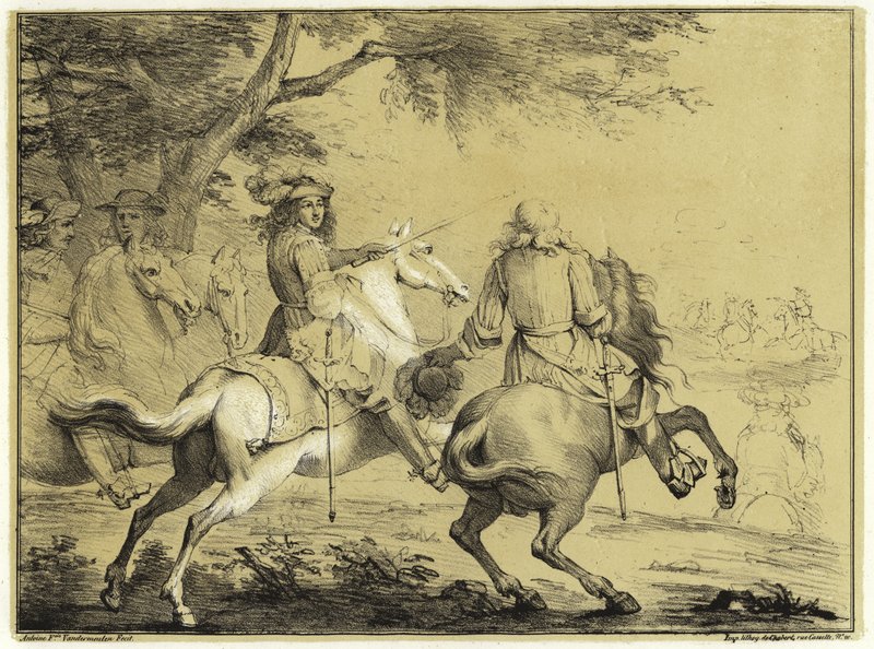 1667 में ब्रुग्स कैनाल के पास स्पेनिश सेना की हार पर राजा लुई XIV द्वारा एडम फ्रैंस वैन डेर म्यूलन