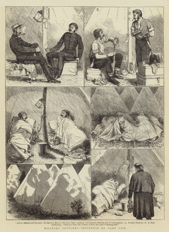 सैन्य रेखाचित्र, शिविर जीवन की घटनाएं द्वारा अल्फ्रेड चैंट्रे कॉर्बोल्ड