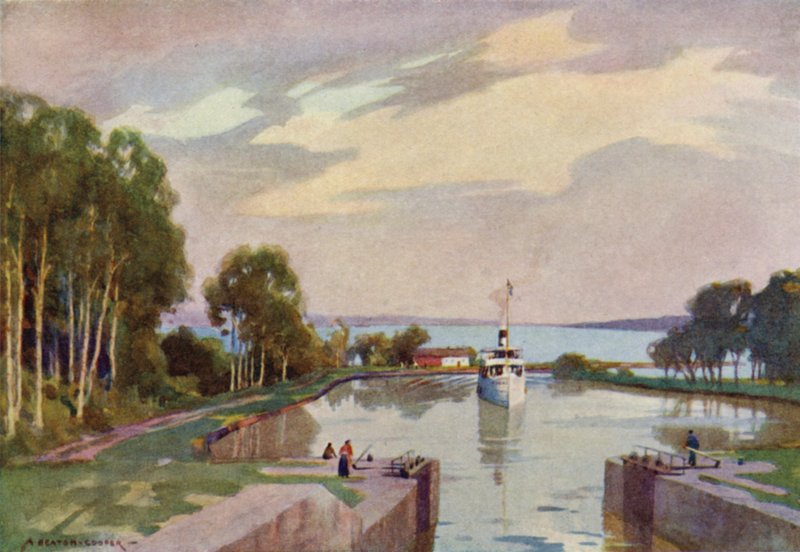 Sjotorp Locks, गोटा नहर द्वारा अल्फ्रेड हेटन कूपर