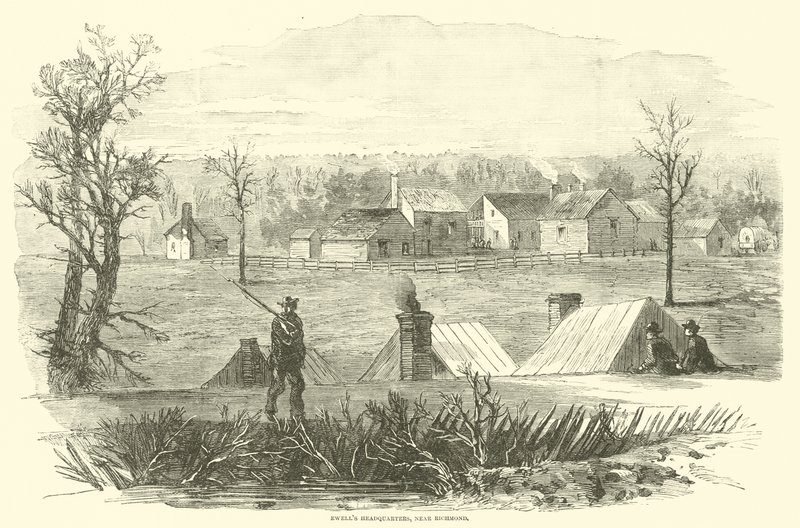 रिचमंड मुख्यालय के पास ईवेल्स मुख्यालय, मार्च 1865 द्वारा अमेरिकी स्कूल