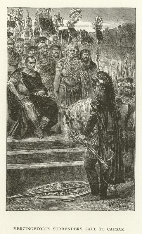 Vercingetorix गॉल को सीज़र को सौंप देता है द्वारा अमेरिकी स्कूल