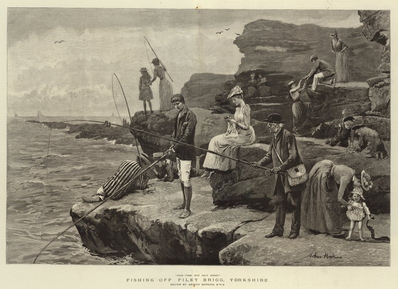 Filey Brigg, यॉर्कशायर से मछली पकड़ना द्वारा आर्थर हॉपकिंस