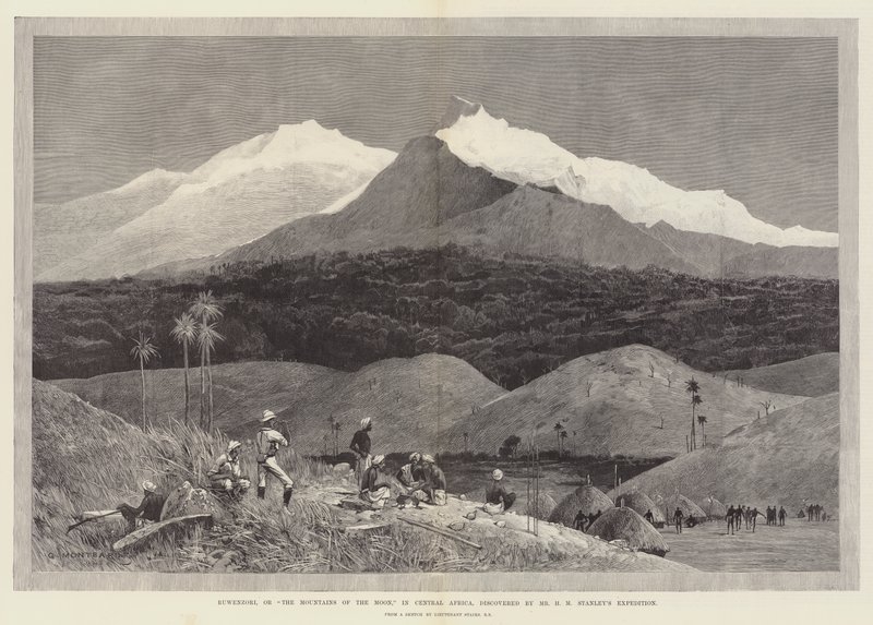 Ruwenzori, या चंद्रमा के पर्वत, मध्य अफ्रीका में, श्री एचएम स्टेनली के अभियान द्वारा खोजा गया द्वारा चार्ल्स अगस्टे लोय