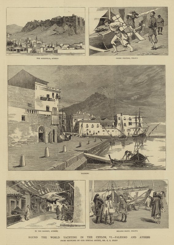 सीलोन, VI, पलेर्मो और एथेंस में विश्व नौकायन का दौर द्वारा चार्ल्स एडविन फ्रैप