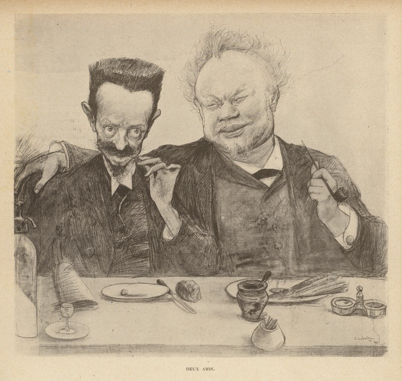 दो दोस्त (लिथो) द्वारा चार्ल्स लिएंड्रे