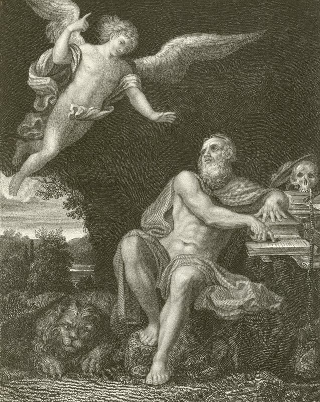 परी के साथ सेंट जेरोम द्वारा Domenichino