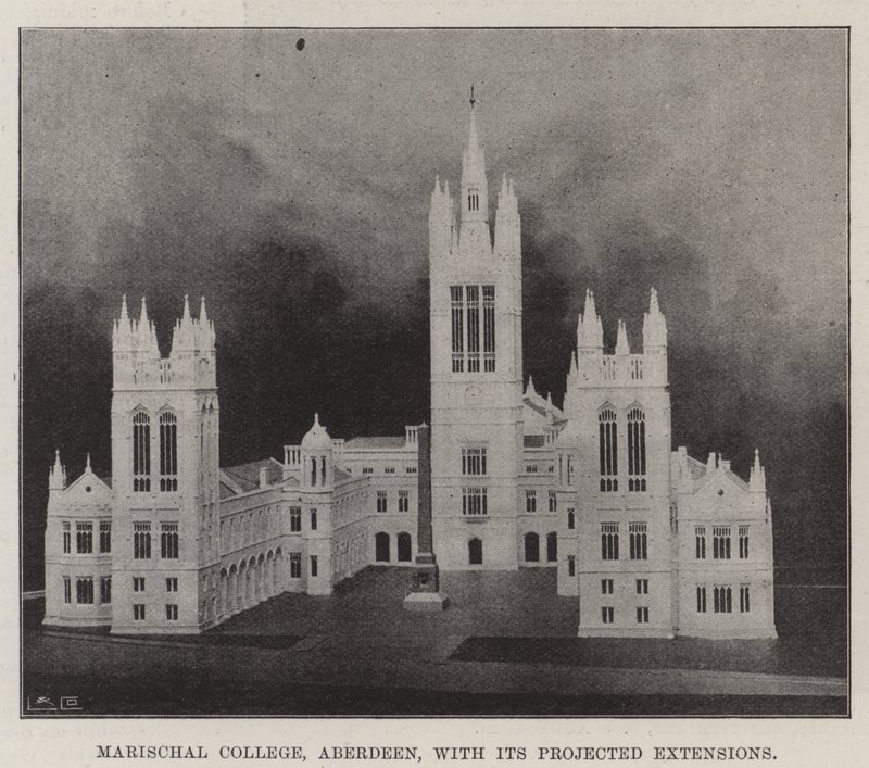 Marischal College, एबरडीन अपने अनुमानित विस्तार के साथ द्वारा अंग्रेजी फोटोग्राफर