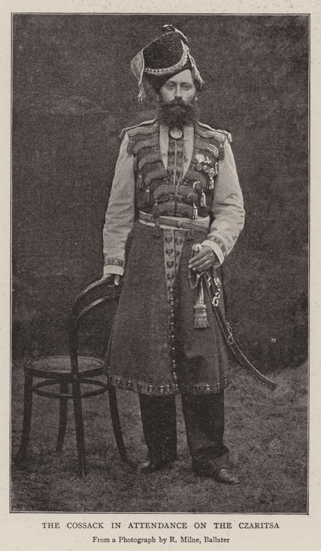 Czaritsa पर उपस्थिति में Cossack द्वारा अंग्रेजी फोटोग्राफर