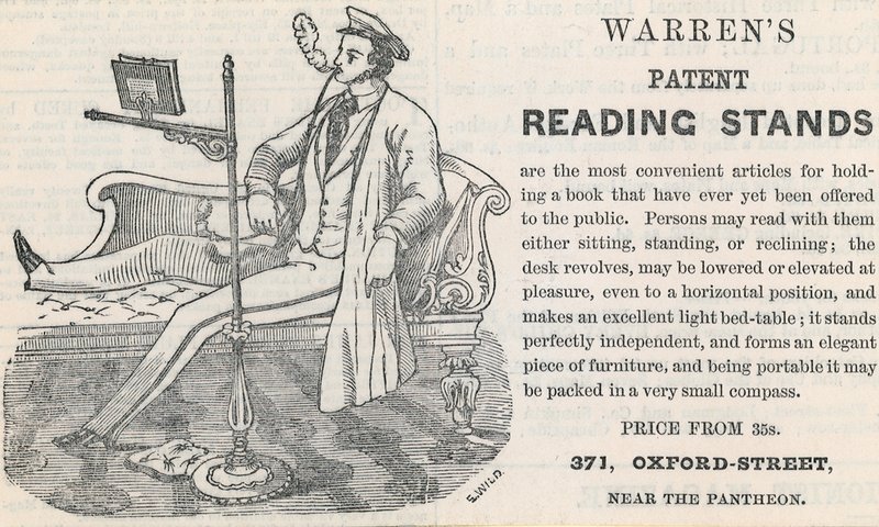Warrens Patent Reading Stands के लिए Advert द्वारा अंग्रेजी स्कूल