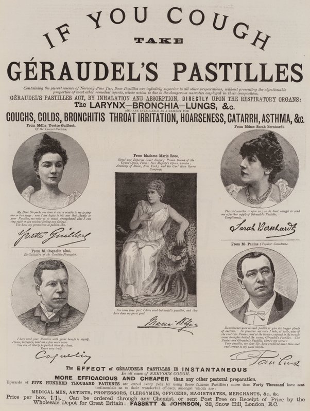 विज्ञापन, Geraudel's Pastilles (उत्कीर्णन) द्वारा अंग्रेजी स्कूल
