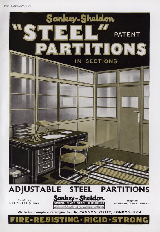Sankey-Sheldon Steel विभाजन के लिए विज्ञापन, 1937 द्वारा अंग्रेजी स्कूल