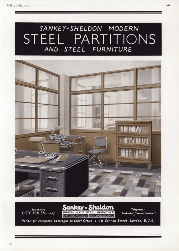 Sankey-Sheldon Steel विभाजन के लिए विज्ञापन, 1937 द्वारा अंग्रेजी स्कूल