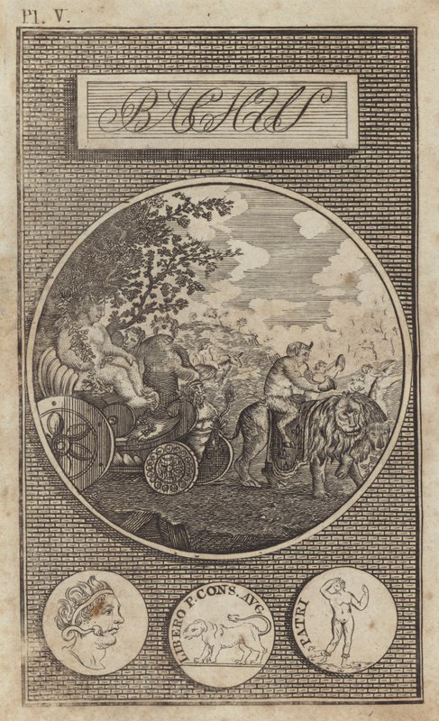 Bacchus, शराब के प्राचीन रोमन देवता (उत्कीर्णन) द्वारा अंग्रेजी स्कूल