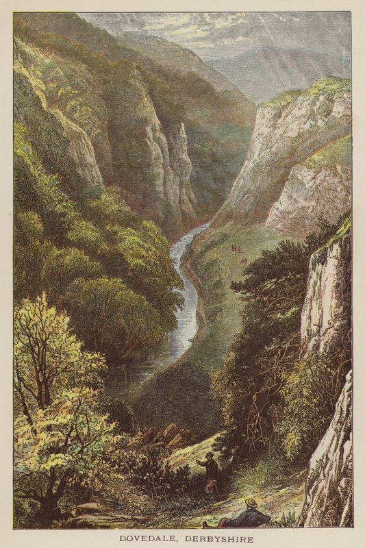 डोवेडेल, डर्बीशायर (रंगीन उत्कीर्णन) द्वारा अंग्रेजी स्कूल