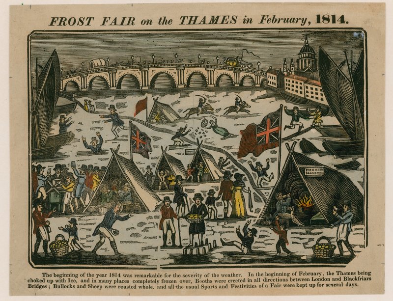 टेम्स पर फ्रॉस्ट मेला, 1814 द्वारा अंग्रेजी स्कूल