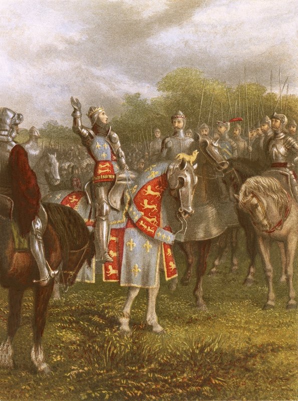 Agincourt में किंग हेनरी वी द्वारा अंग्रेजी स्कूल