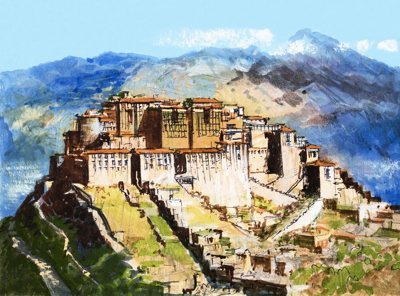 अज्ञात स्थल, संभवतः तिब्बत द्वारा अंग्रेजी स्कूल