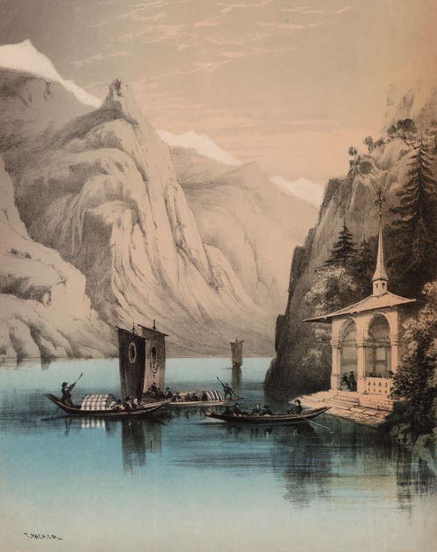 विलियम टेल्स चैपल (रंग लिथो) द्वारा अंग्रेजी स्कूल
