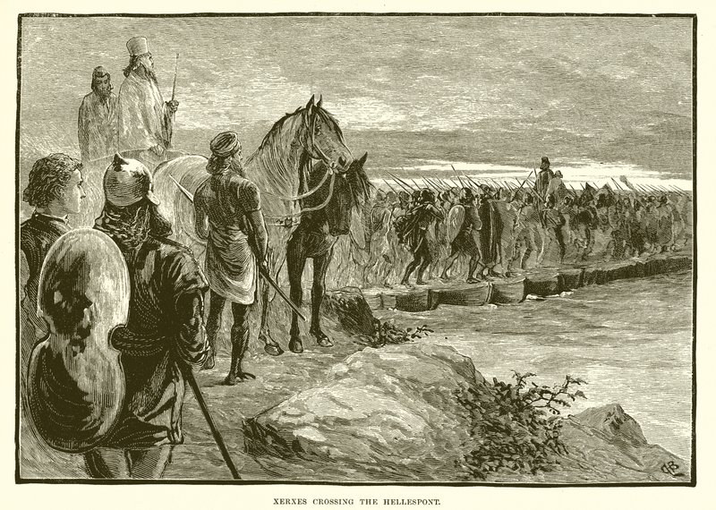 Xerxes ने Hellespont को पार किया द्वारा अंग्रेजी स्कूल