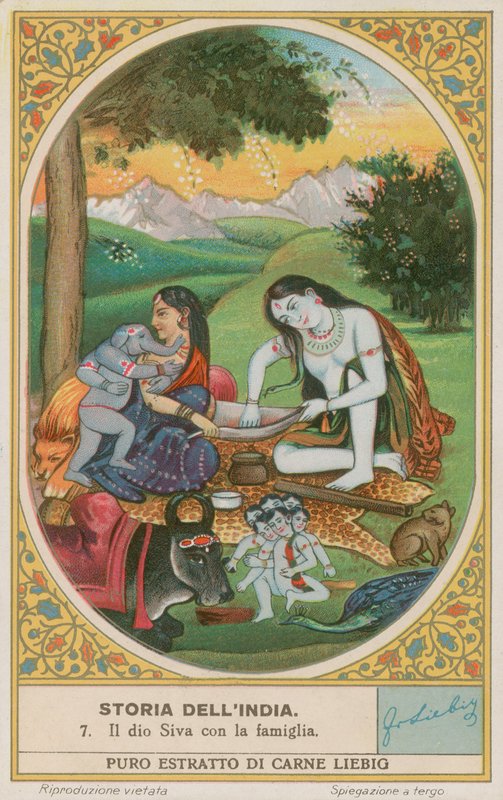भगवान शिव और उनका परिवार द्वारा यूरोपीय स्कूल