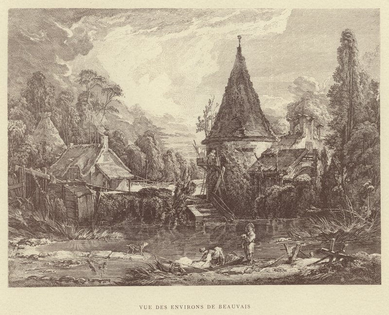Beauvais के आसपास के दृश्य (उत्कीर्णन) द्वारा फ्रेंकोइस (बाद में) बाउचर