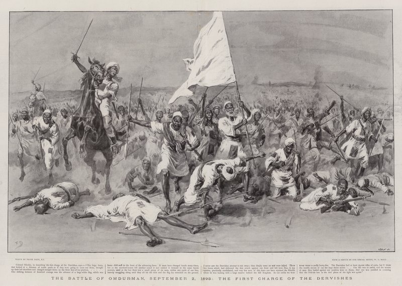 ओमदुरमैन की लड़ाई, 2 सितंबर 1898, द डर्वाश का पहला प्रभार द्वारा फ्रैंक डैड