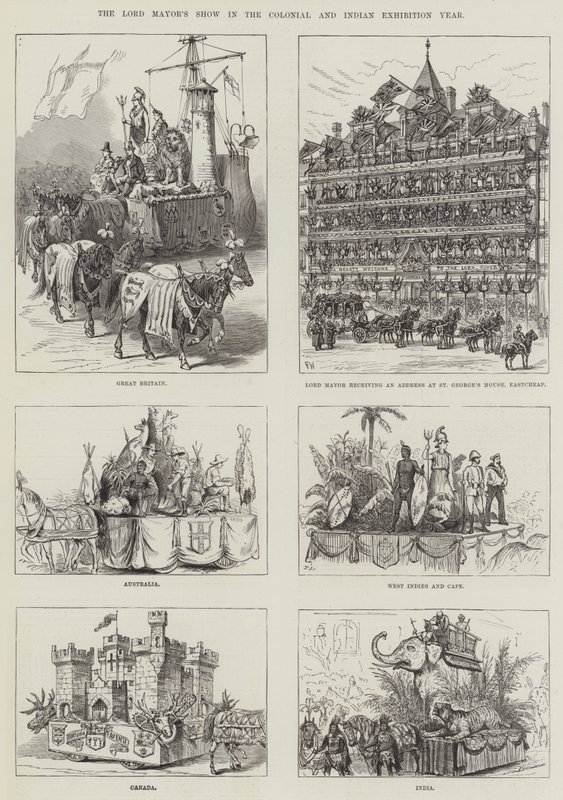 औपनिवेशिक और भारतीय प्रदर्शनी वर्ष में लॉर्ड मेयर का शो द्वारा फ्रैंक वॉटकिंस