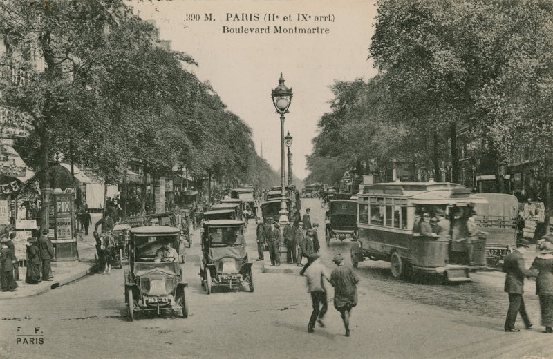 पेरिस, बुलेवार्ड मोंटमैटर। 1913 में पोस्टकार्ड भेजा गया। द्वारा फ्रेंच फोटोग्राफर