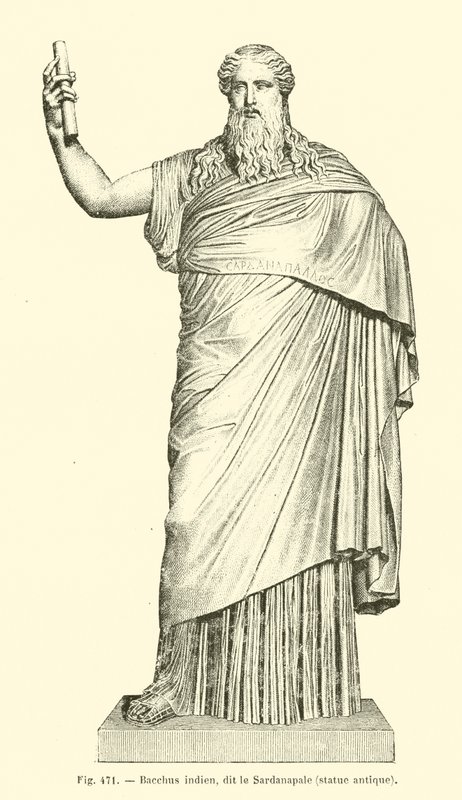 भारतीय Bacchus, जिसे सरदानापालस (उत्कीर्णन) के रूप में जाना जाता है द्वारा फ्रेंच स्कूल