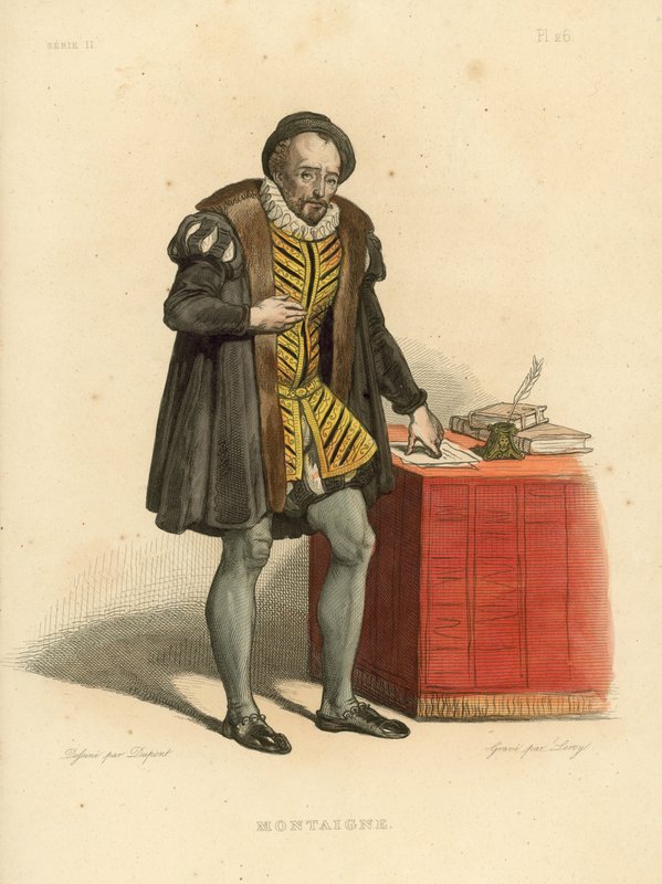 Montaigne (रंगीन उत्कीर्णन) द्वारा फ्रेंच स्कूल