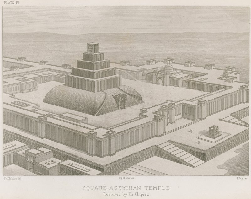 स्क्वायर असीरियन मंदिर द्वारा फ्रेंच स्कूल
