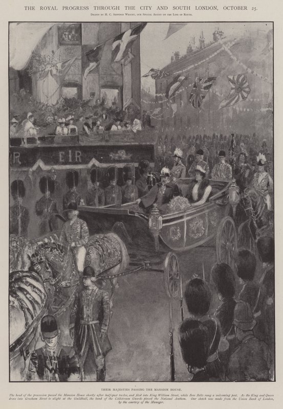 द रॉयल प्रोग्रेस विथ द सिटी एंड साउथ लंदन, 25 अक्टूबर द्वारा हेनरी चार्ल्स सेपिंग्स राइट