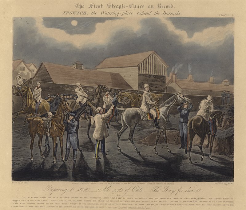 द फर्स्ट स्टीपल चेज़ ऑन रिकॉर्ड, 1839 द्वारा हेनरी थॉमस अल्केन
