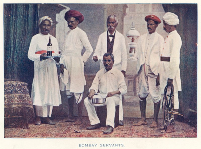 भारतीय मूल निवासी: बॉम्बे सर्वेंट्स (रंगीन फोटो) द्वारा भारतीय फोटोग्राफर