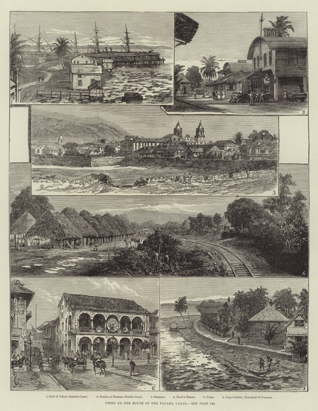 पनामा नहर के मार्ग पर दृश्य द्वारा जोहान नेपोमुक शोनबर्ग
