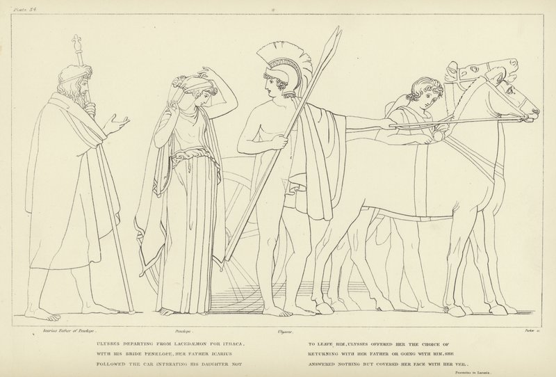 Ithaca के लिए Lacedaemon से प्रस्थान Ulysses द्वारा जॉन फ्लैक्समैन