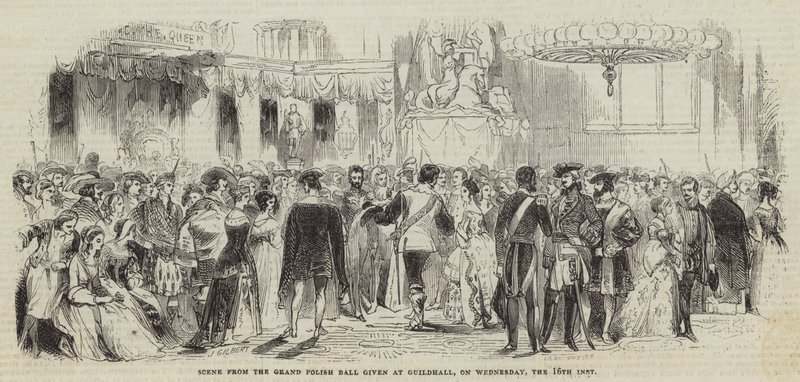 गिल्डहॉल में दी गई ग्रैंड पोलिश बॉल का दृश्य, 16 वें बुधवार को द्वारा जॉन गिल्बर्ट