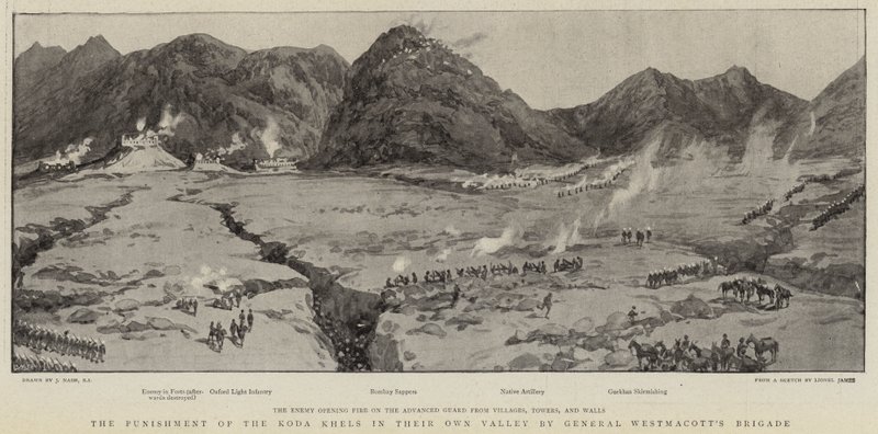 जनरल वेस्टमॉट के ब्रिगेड द्वारा अपनी घाटी में कोडा के खानों की सजा द्वारा जोसेफ नैश