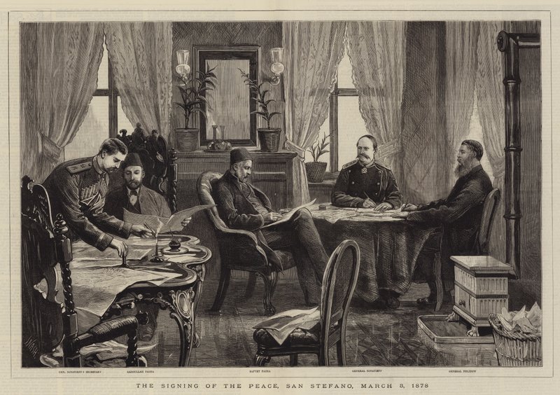 द साइनिंग ऑफ द पीस, सैन स्टेफानो, 3 मार्च 1878 द्वारा जोसेफ नैश