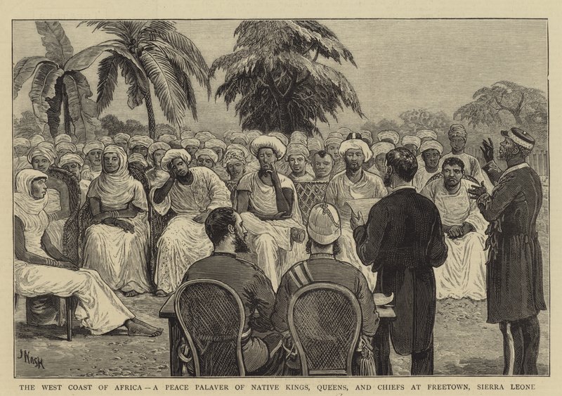 अफ्रीका का पश्चिमी तट, नेटिव किंग्स का एक शांति पालक, क्वींस, और फ़्रीटाउन, सिएरा लियोन के प्रमुख द्वारा जोसेफ नैश