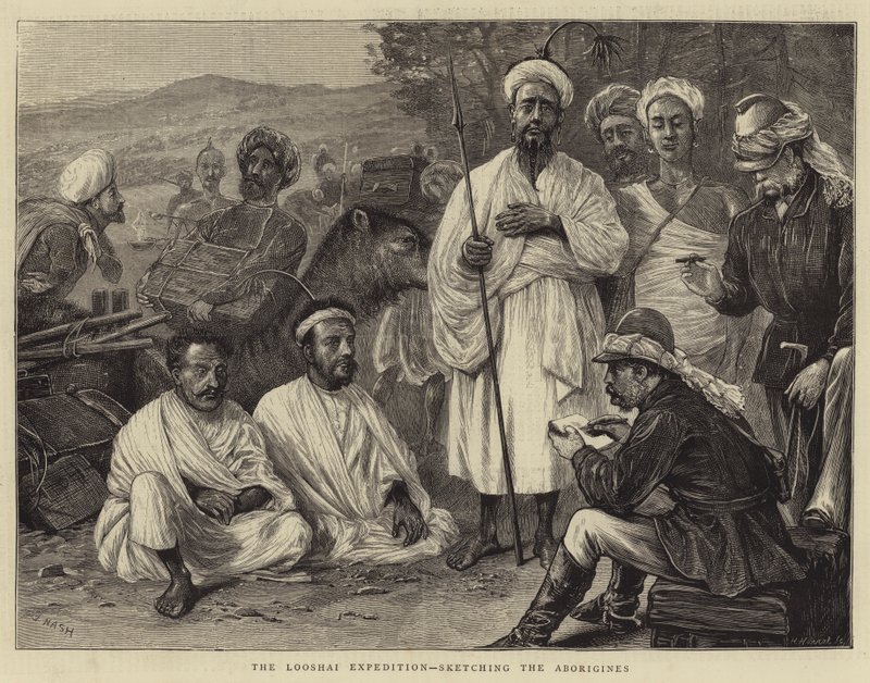 लोशाई अभियान, आदिवासियों का चित्रण द्वारा जोसेफ नैश