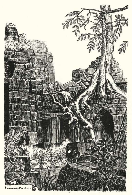 एक आंतरिक कोर्ट, बेयोन (उत्कीर्णन) द्वारा पियरे जेनेरेट डी बेर्सकी