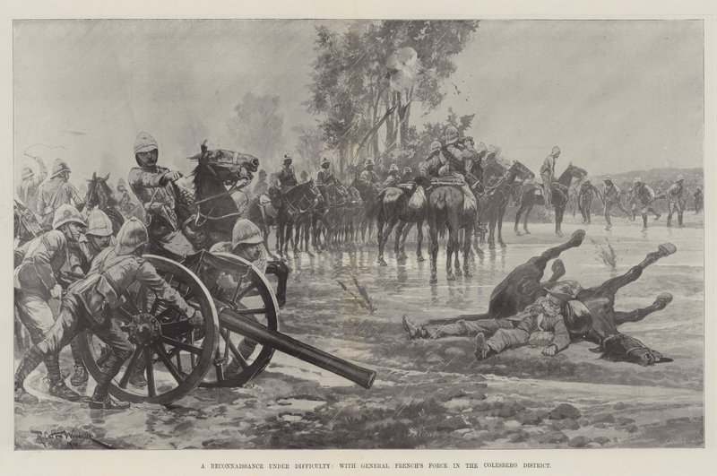 कोल्सबर्ग जिले में जनरल फ्रांसीसी सेना के साथ कठिनाई के तहत एक टोही द्वारा रिचर्ड केटन वुडविले जूनियर